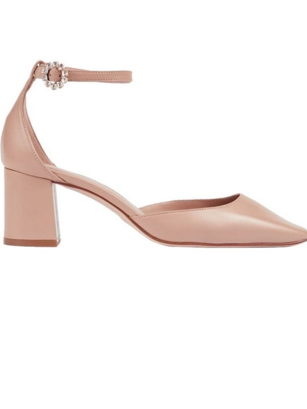 LK Bennett Darling Pink Patent Block Heel Embellish Ankle-Strap Pumps - Picture 12 of 12